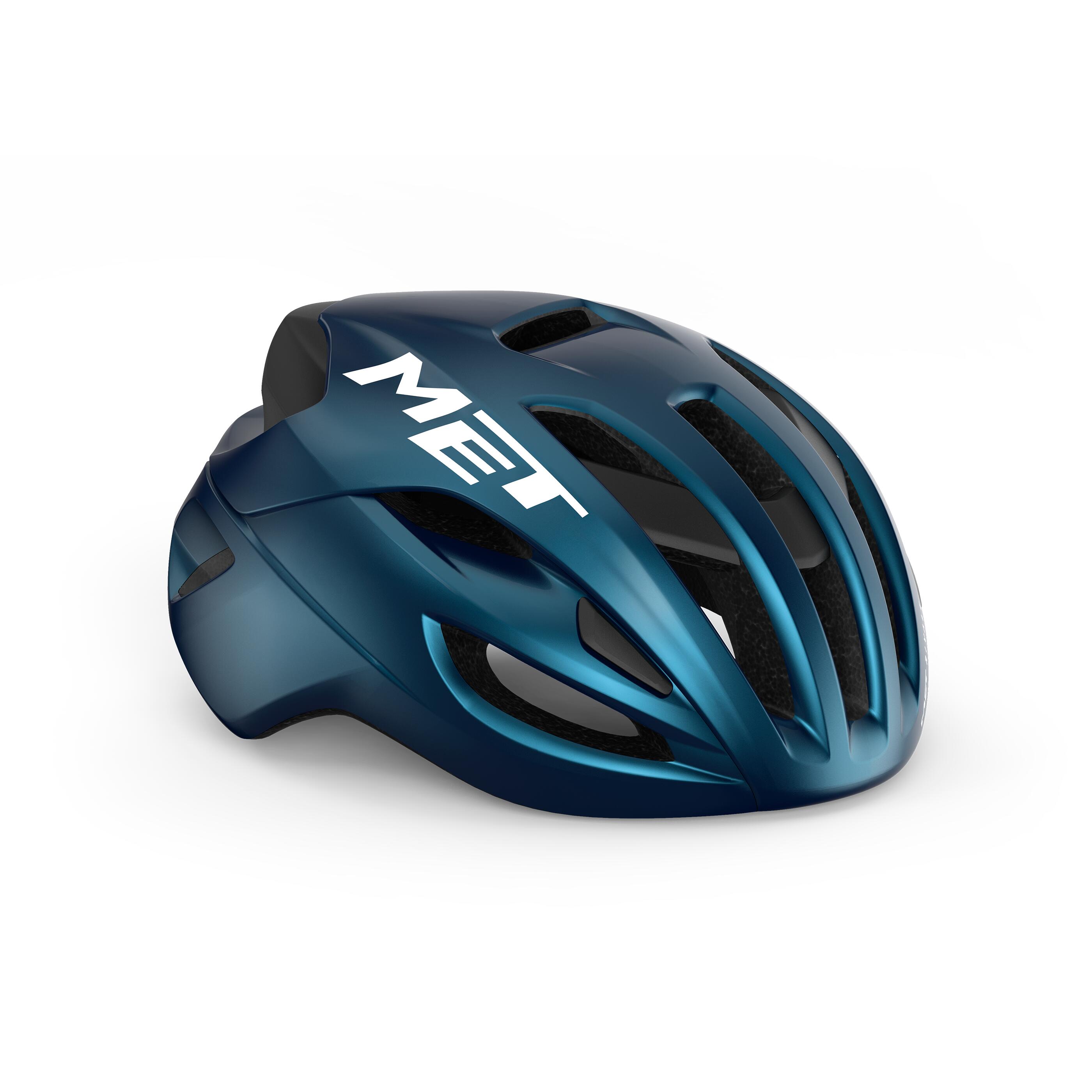 MET Bicycle Helmet Rivale MIPS Teal Blue Metallic Medium Asian Fit