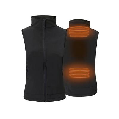 Verwarmde softshell bodywarmer slim fit - dames - met fleece -rapid power -zwart