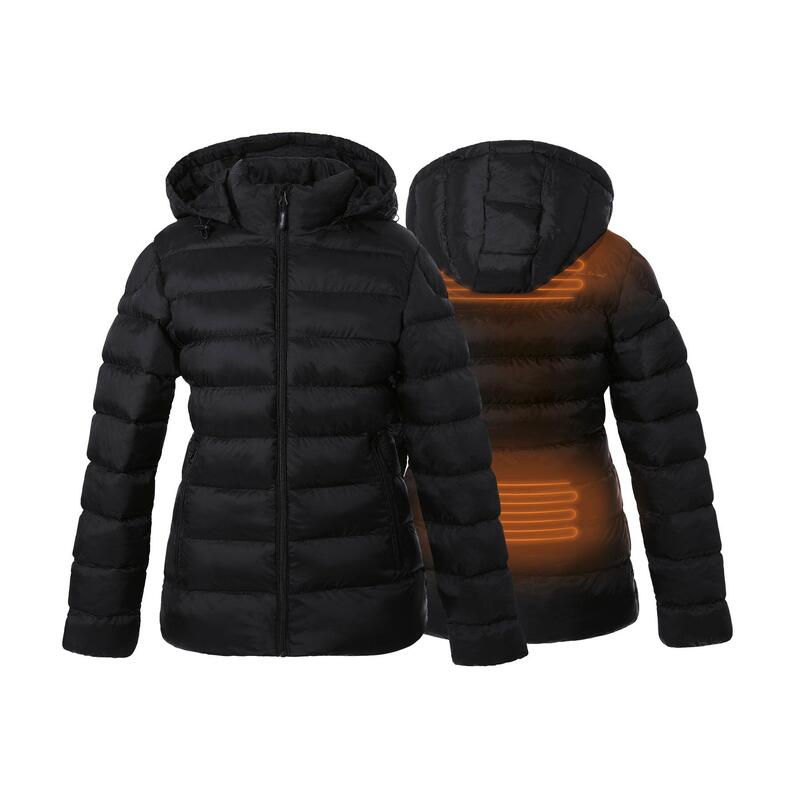 Veste matelassé chauffante Coupe Slim - Capuche ajustable -Noir - Rapid batterie