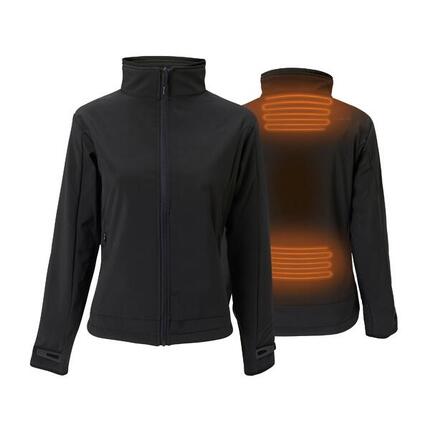 Beheizte Softshell-Jacke Slim Fit - Warmem Fleece-Futter - Rapid Power - Schwarz