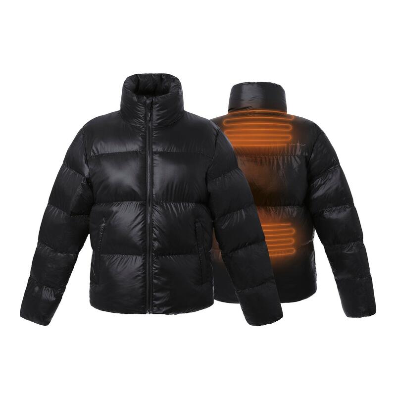 een keer Aanhoudend vlam 30SEVEN Verwarmde gewatteerde jas - Slim Fit - Gewatteerde kraag - Super  power - Zwart | Decathlon