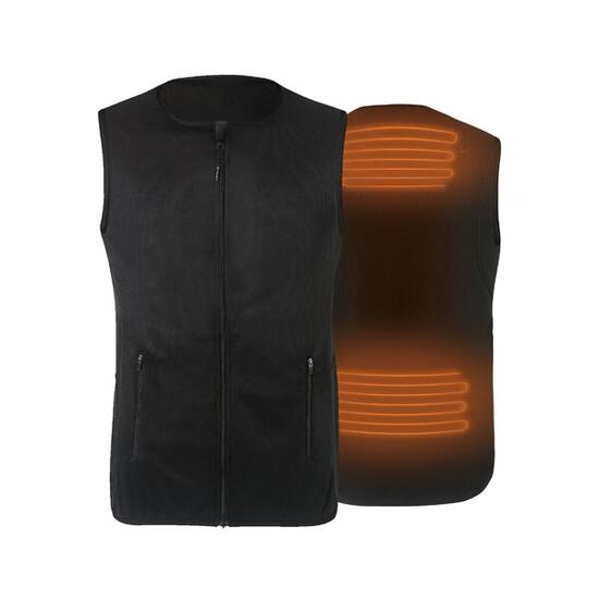 Verwarmd baselayervest unisex — 4 warmtezones, zwart.