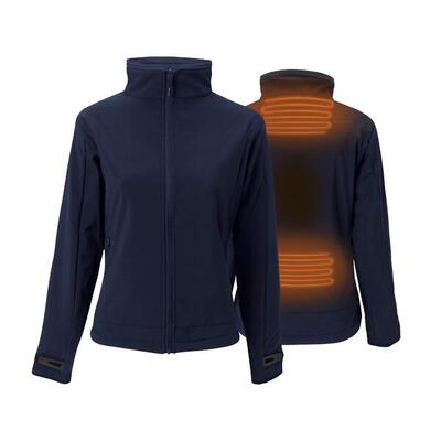 Verwarmde softshell jas slim fit - dames - met fleecevoering -rapid power -blauw