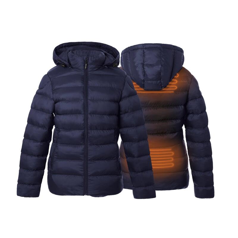 Veste matelassée chauffante Coupe Slim - Capuche ajustable -Bleu -Super batterie