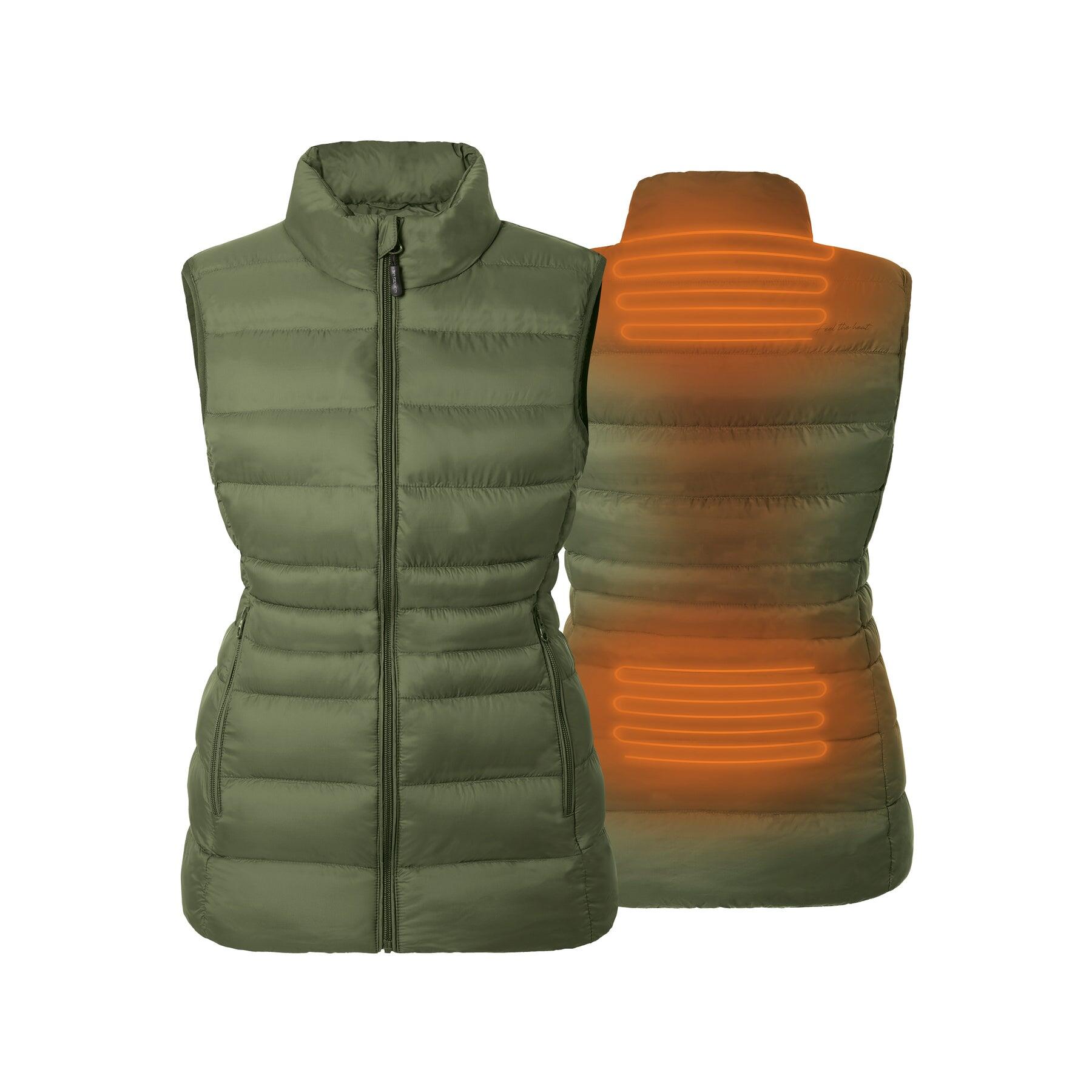30seven - Bodywarmer Matelassé Avec Technologie Coupe Ajustée - Gilet Chauffant - Marron|vert - 48 Xl - Decathlon