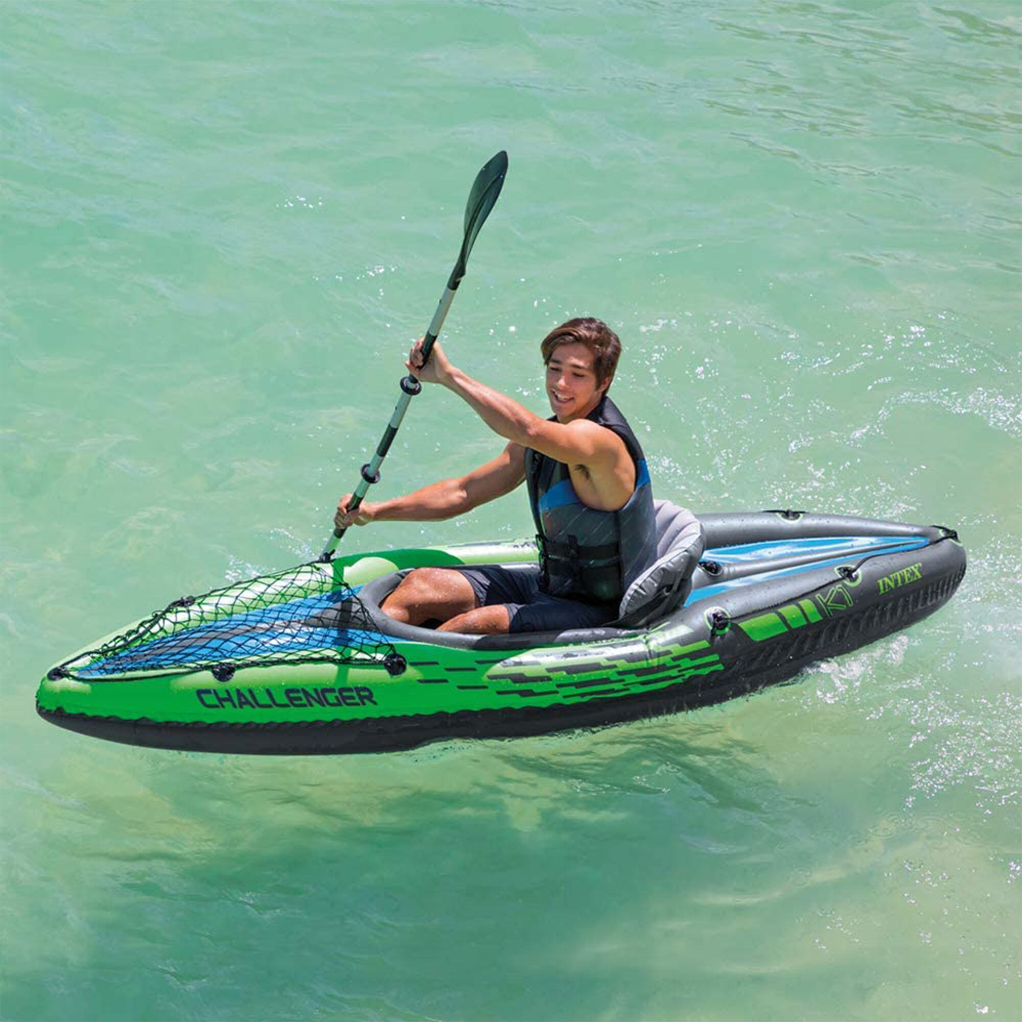 Intex 68305NP - Canoa Gonfiabile Challenger K1, 1 posto, 274x76x33 cm 4/7