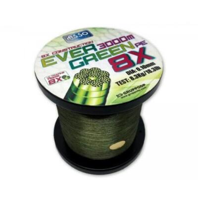 Trecciato da pesca Asso 8X PE Evergreen - 1000 mt