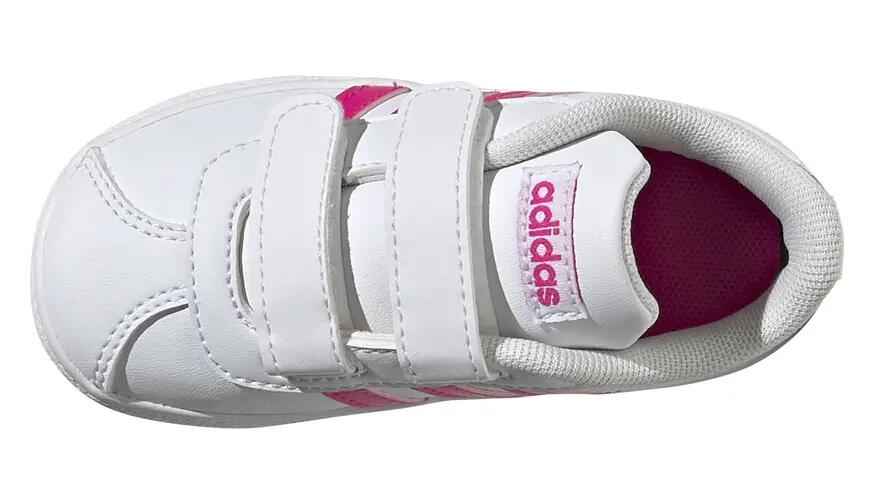 Sapatos Adidas VL Court 2.0 Branco/Rosa 3/5