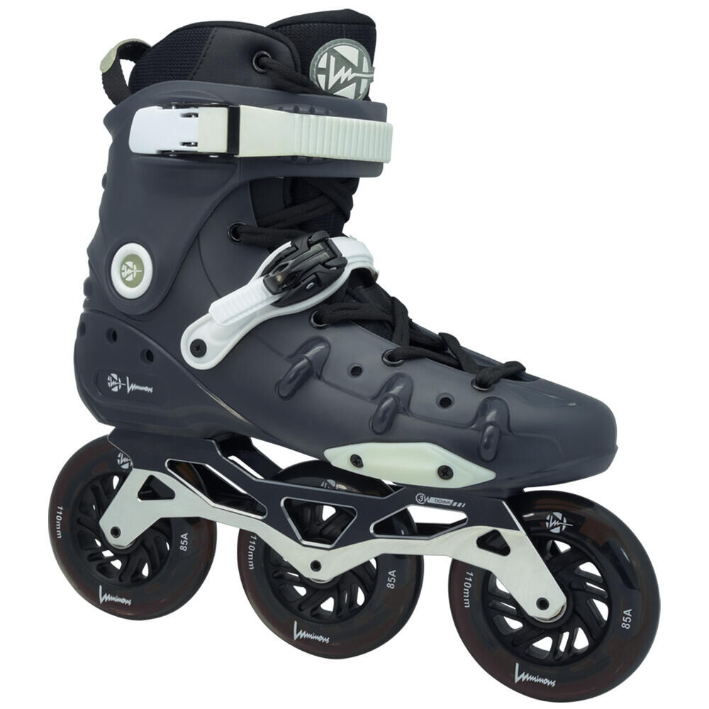 LUMINOUS LUMINOUS RAY 110 INLINE FREERIDE & FREESTYLE SKATES - inc LED WHEELS - DARK