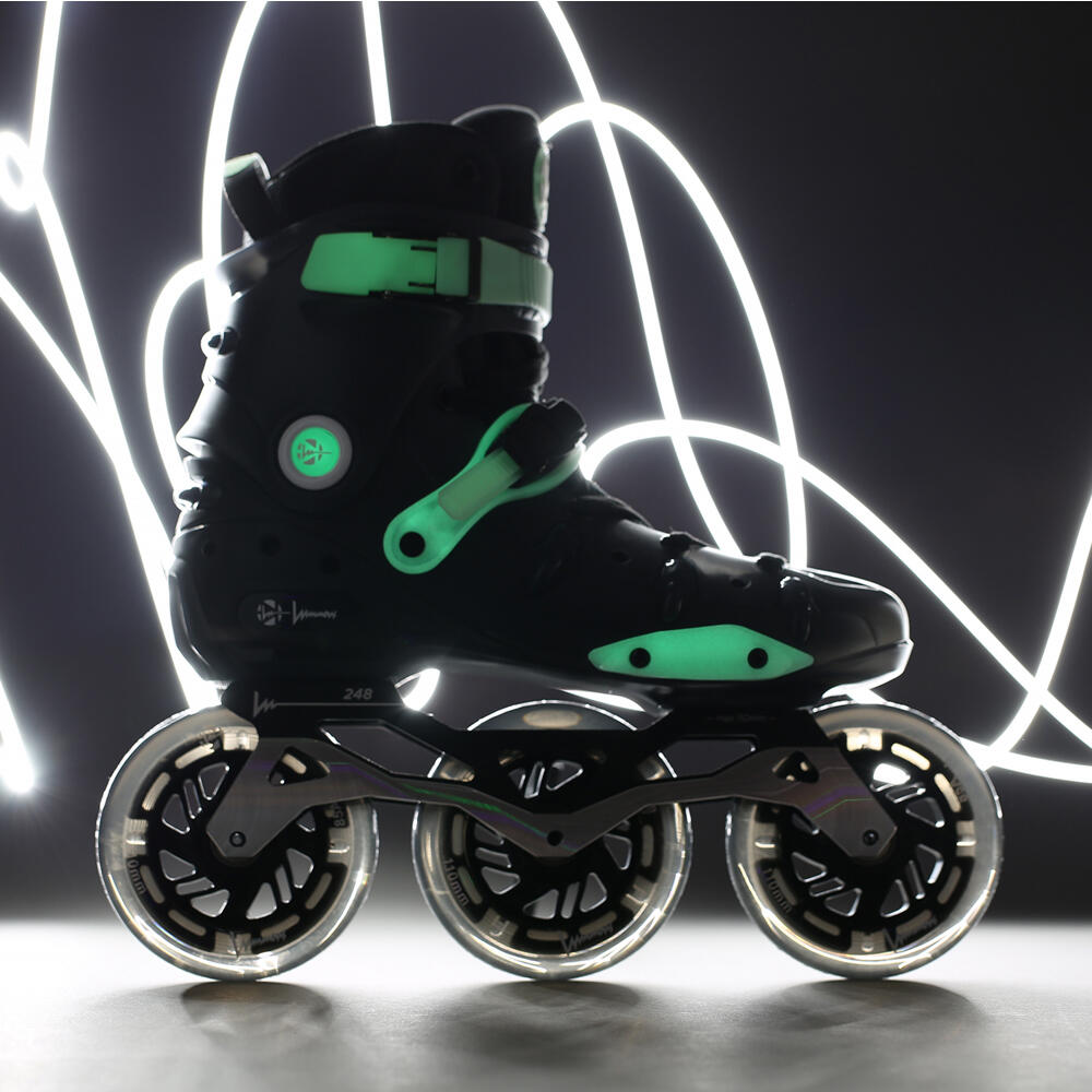 LUMINOUS RAY 110 INLINE FREERIDE & FREESTYLE SKATES - inc LED WHEELS - DARK 2/5