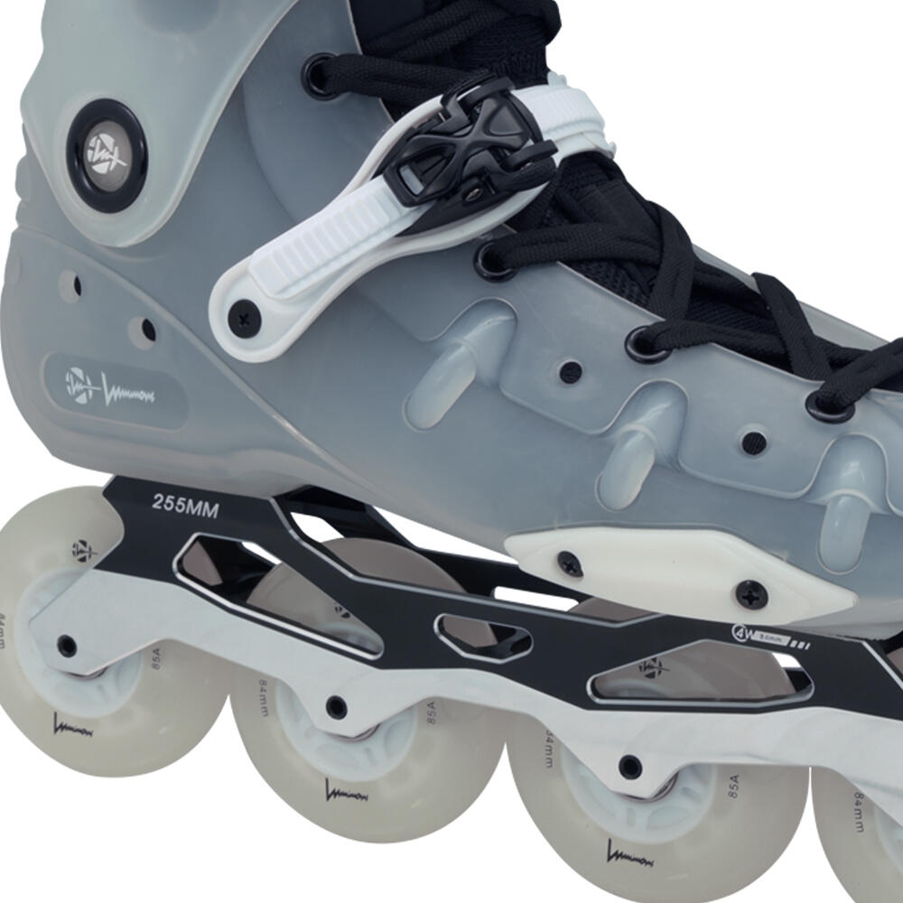 LUMINOUS RAY INLINE FREERIDE & FREESTYLE SKATES – WITH LIGHT UP WHEELS - CLEAR 4/5