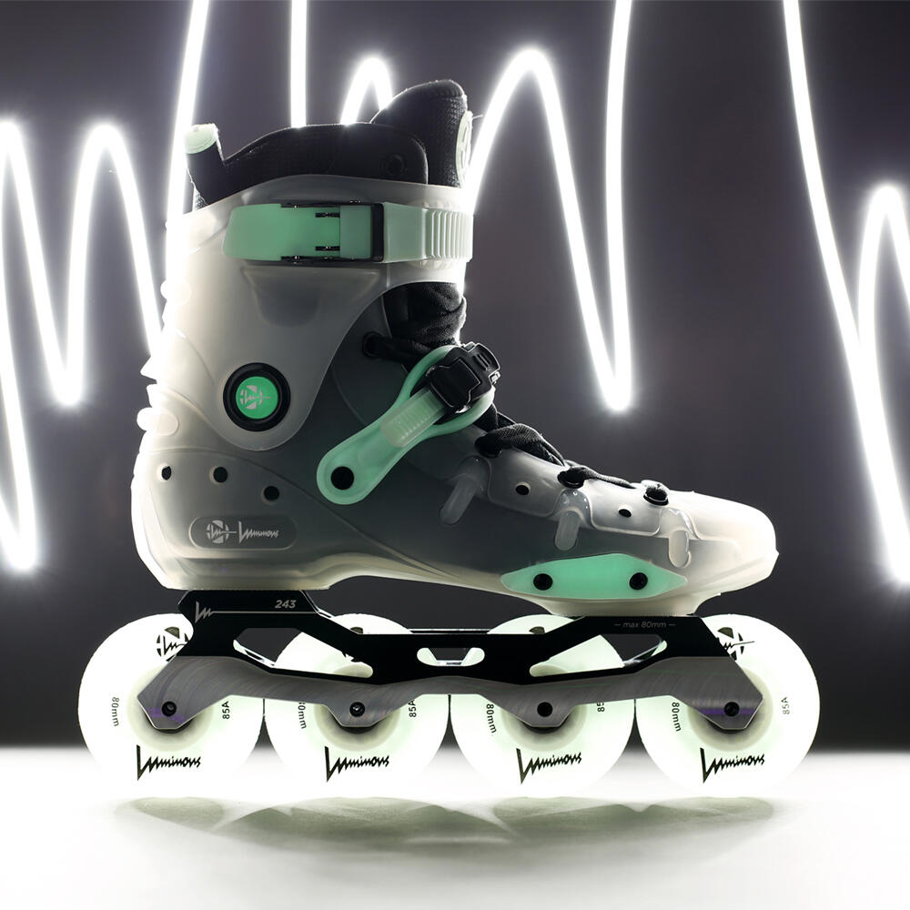 LUMINOUS RAY INLINE FREERIDE & FREESTYLE SKATES – WITH LIGHT UP WHEELS - CLEAR 2/5