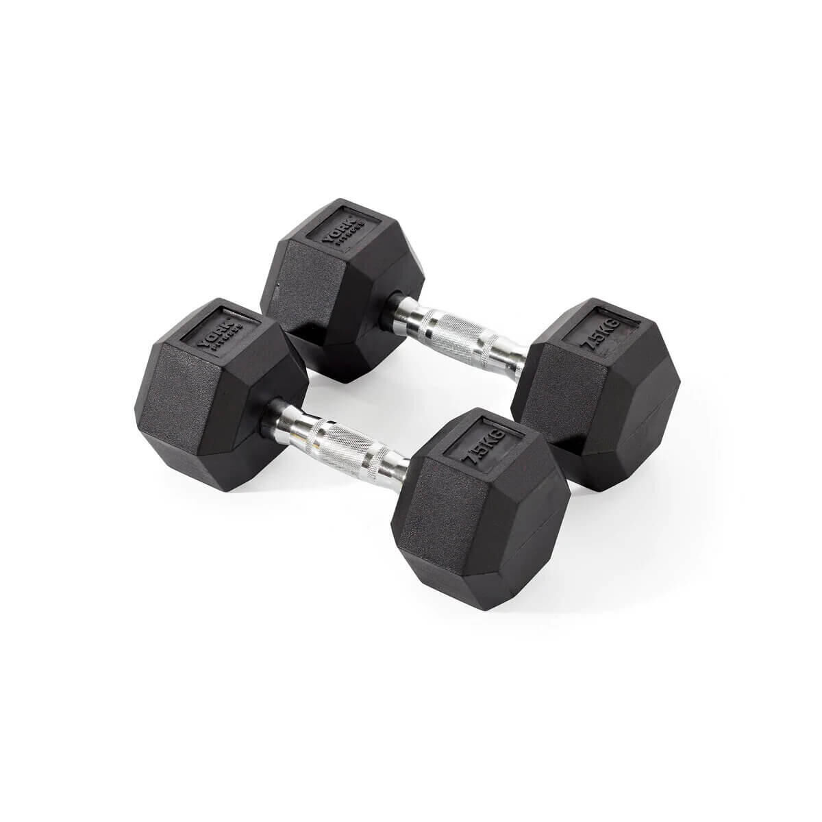 YORK FITNESS York Fitness Rubber Hex Dumbbells 2 x 7.5kg