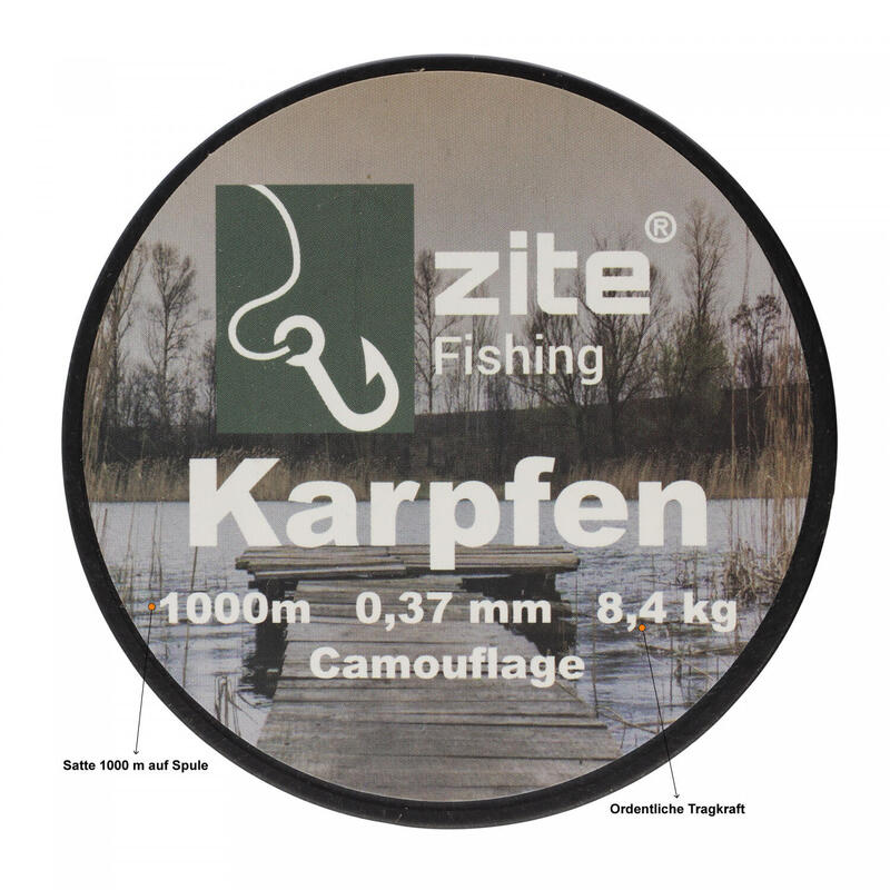 Karpfen Angelschnur Monofil Camouflage 0,37mm 8,4kg 1000m