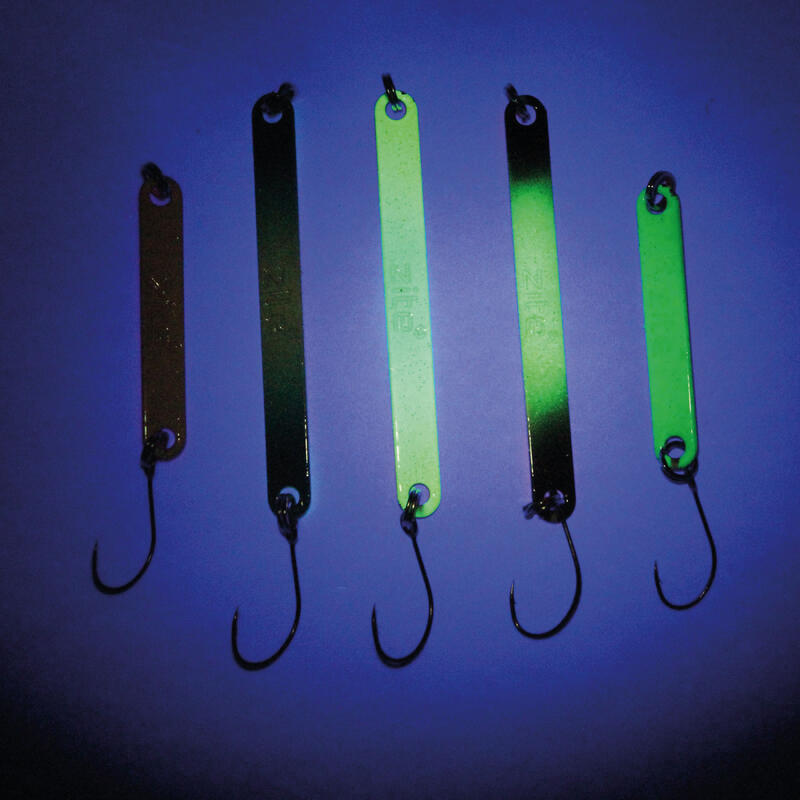Forellen Stick Spoons UV Aktiv 4-6cm Set 5 Stück in Box