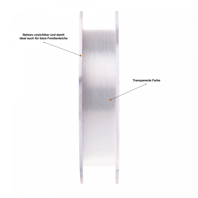 Forellenschnur Monofil 0,20mm 550m Transparent Spule