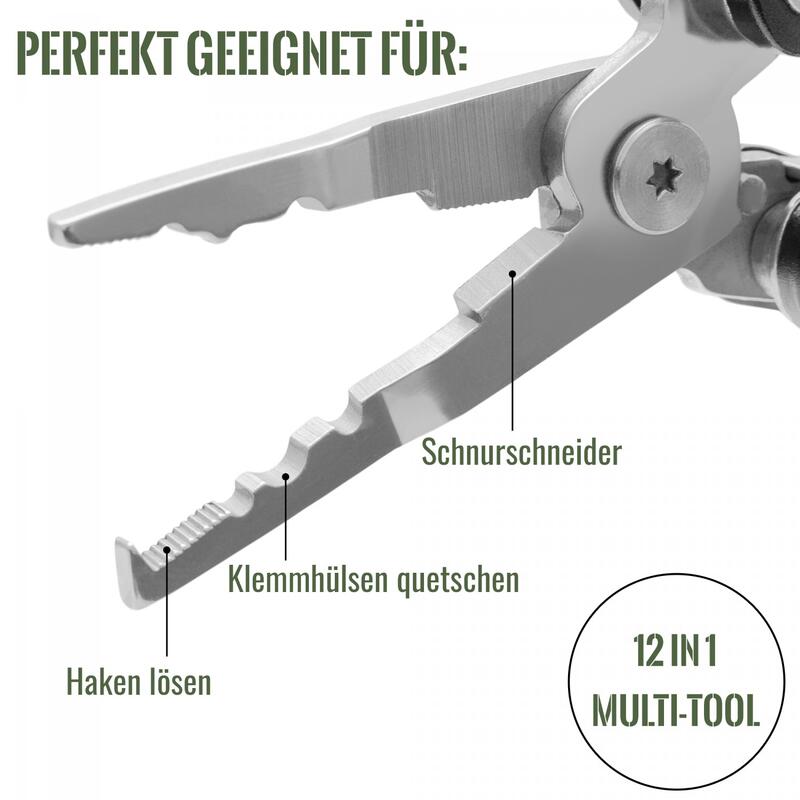 12-in-1 Multifunktions-Angelwerkzeug Angelzange Multi-Tool