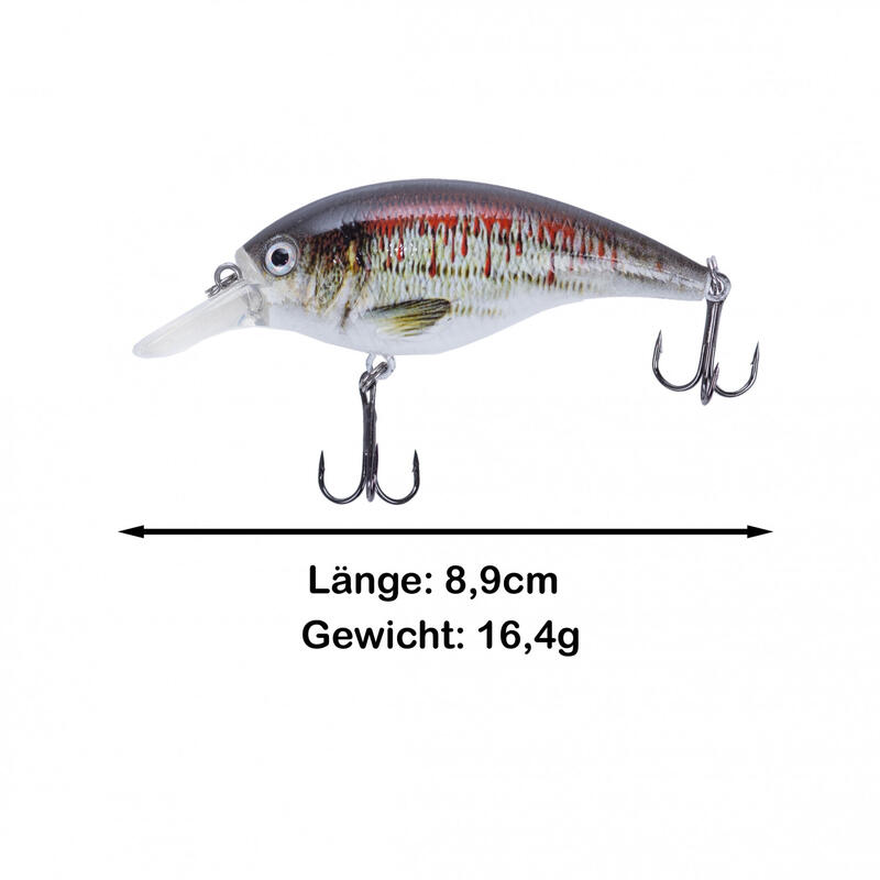 Crankbait Wobbler Angelköder Set Natur-Designs 8,9cm 5 Stück in Box