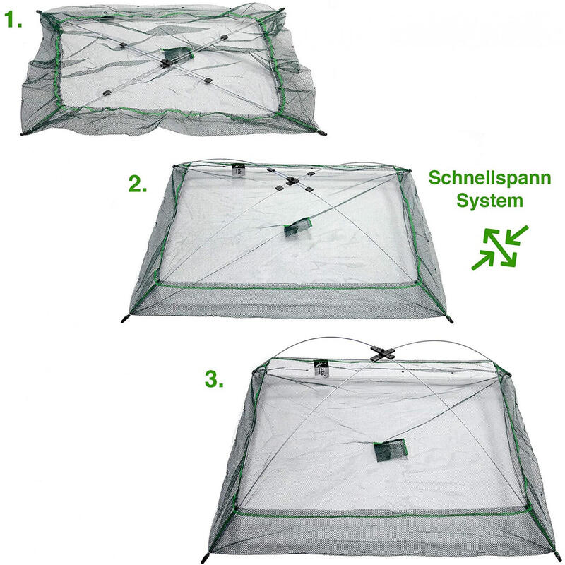 Köderfischsenke mit Fluchtschutz Rand 1x1m Fischsenke Angeln