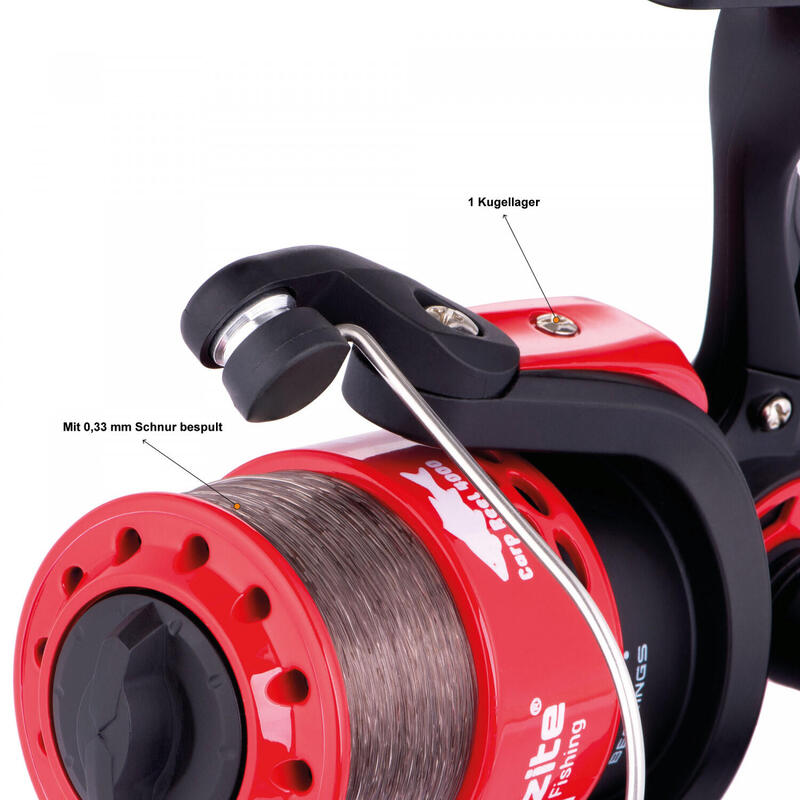 Carp Reel 4000 1BB Karpfenrolle mit Schnur Bespult als Angelrolle