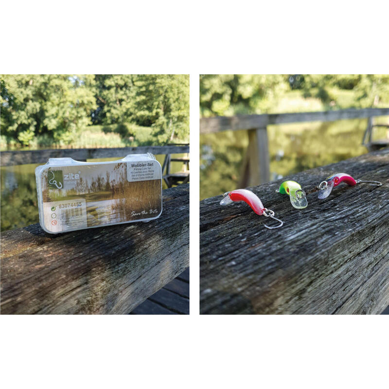 Forellenwobbler Set mit Angelköder Box 3,9cm 1,3g Neon UV-Aktiv