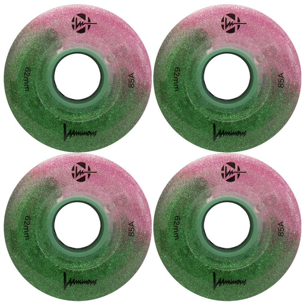 LUMINOUS LUMINOUS LED LIGHT UP ROLLER SKATE WHEELS PINK PINK FOREST 62 MM 85A – SET OF 4