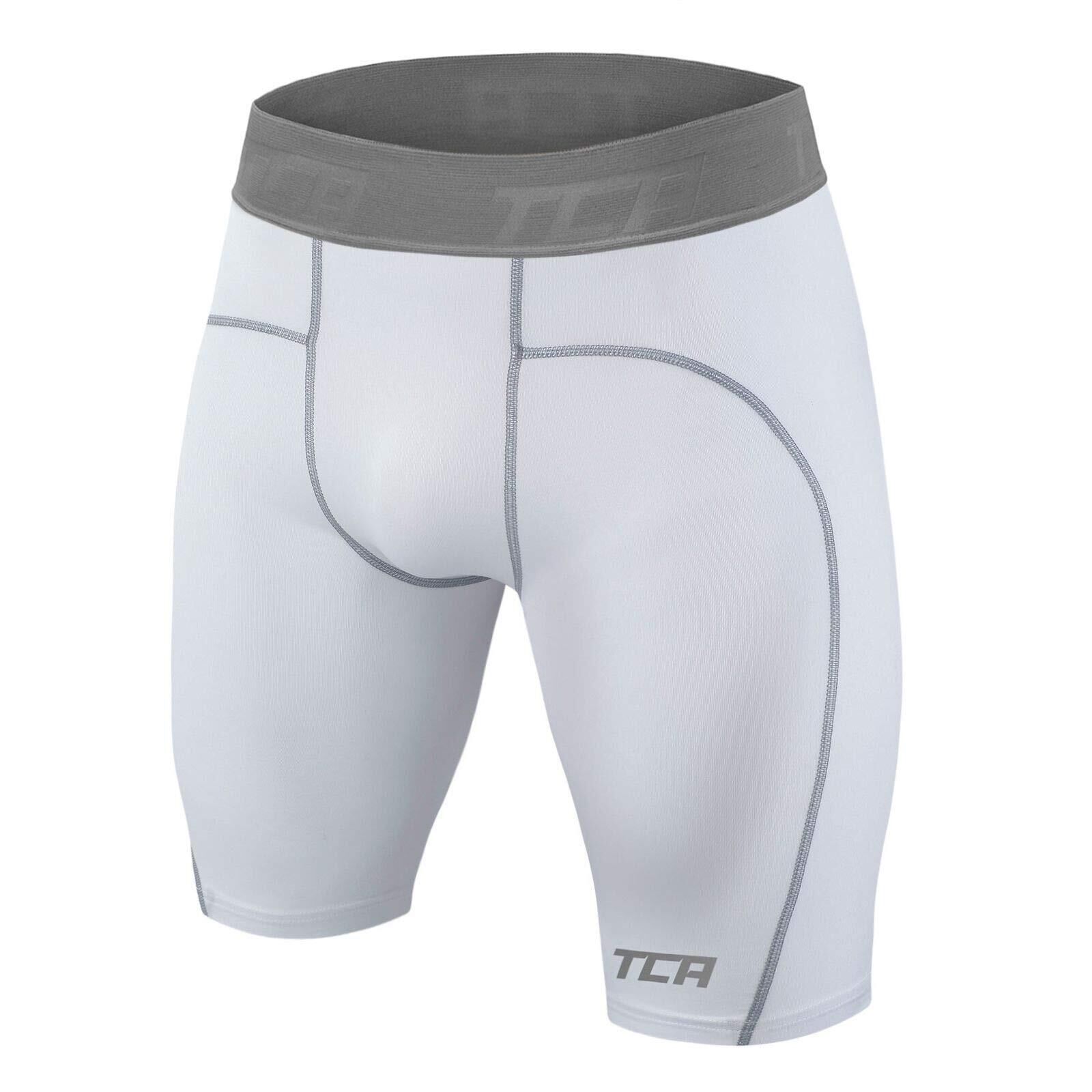 TCA Men's Performance Base Layer Compression Shorts - White
