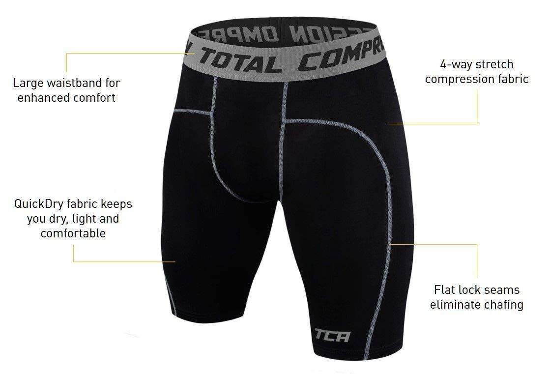 Men's Performance Base Layer Compression Shorts - White 4/5