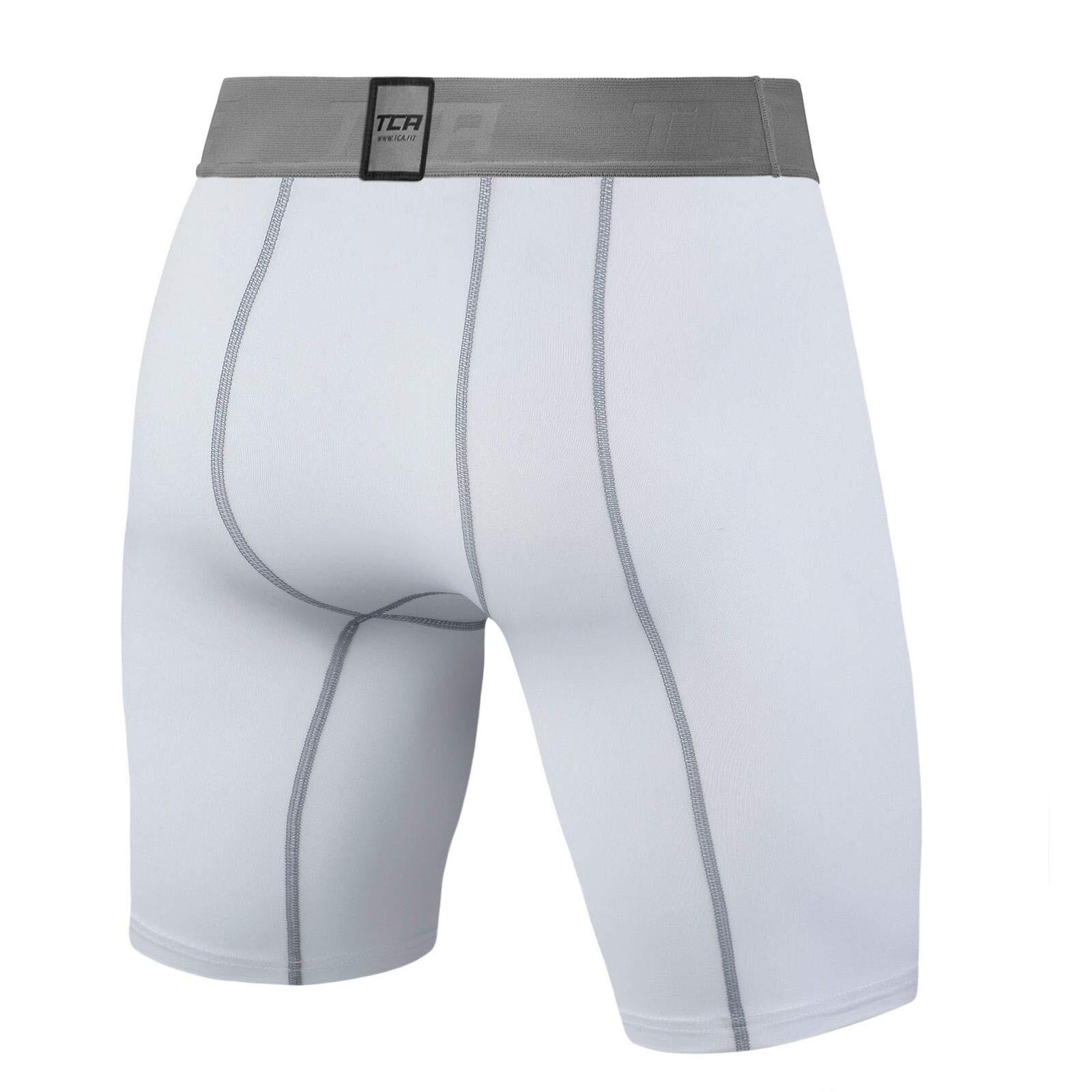 Men's Performance Base Layer Compression Shorts - White 2/5