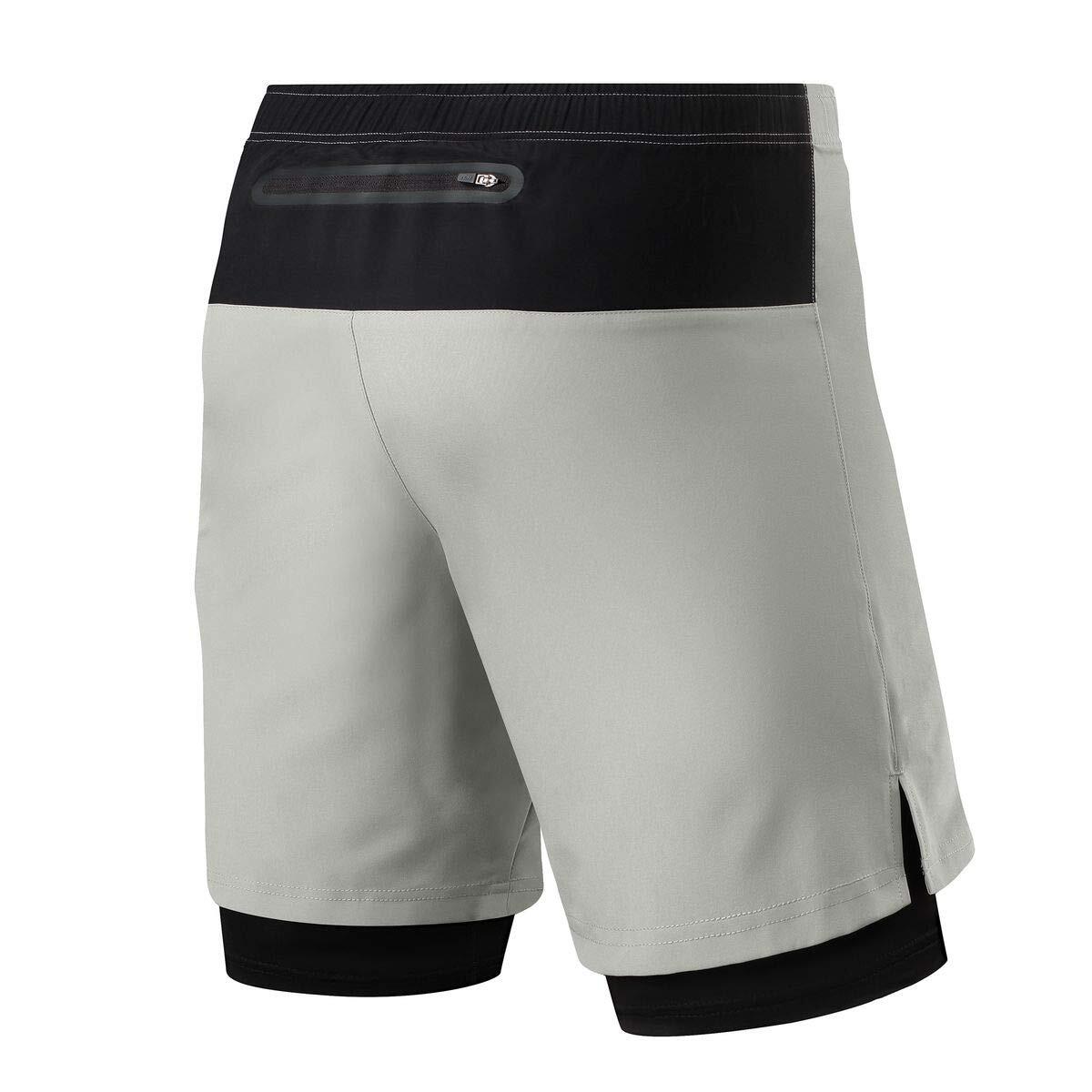 Men's Ultra 2-in-1 Running Shorts with Key Pocket - Cool Grey/Black 2/5