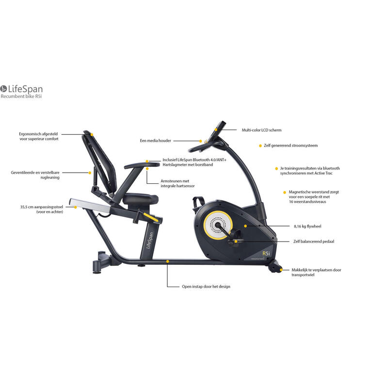 LifeSpan Fitness Cyclette semi-professionale R5i autogenerante