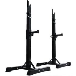 Soporte Rack de Pesas para Musculación Separable Alta Carga Negro