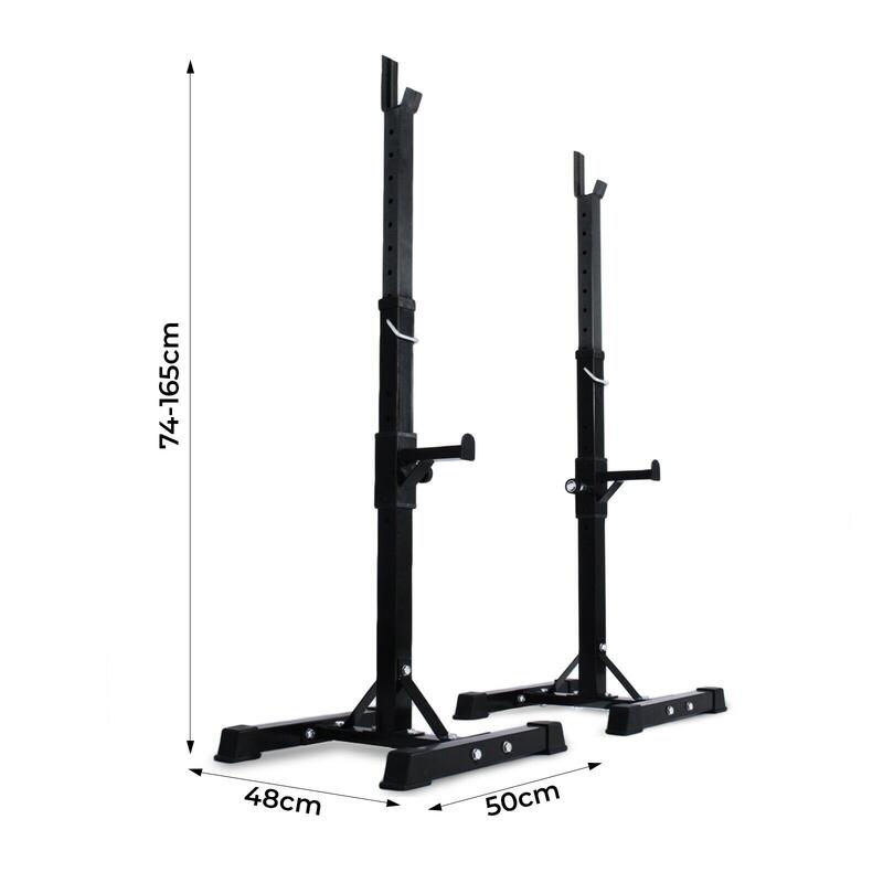 Soporte Rack de Pesas para Musculación Separable Alta Carga Negro