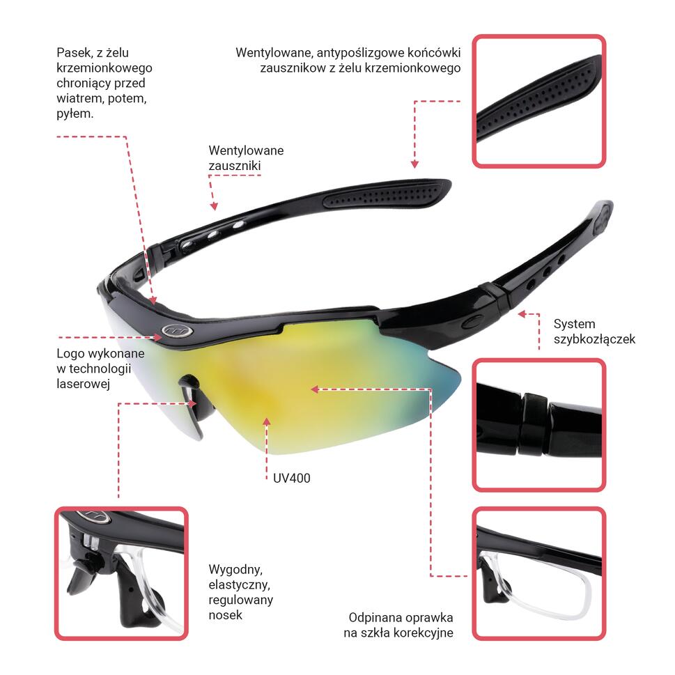 Fotochromowe okulary sportowe unisex madani SP0868