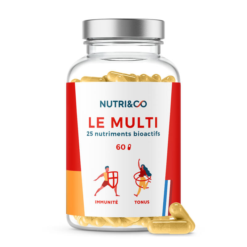 Multivitamines et Minéraux - 25 Nutriments Bio-Actifs - 60 gélules