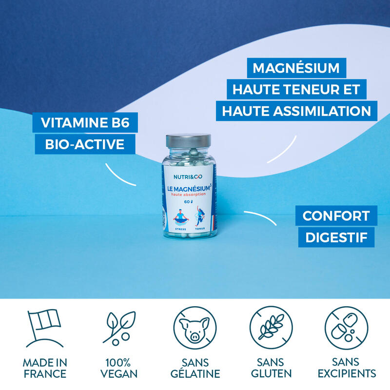 Magnésium + Vit B6 - Tonus et Récupération Musculaire - 60 Gélules