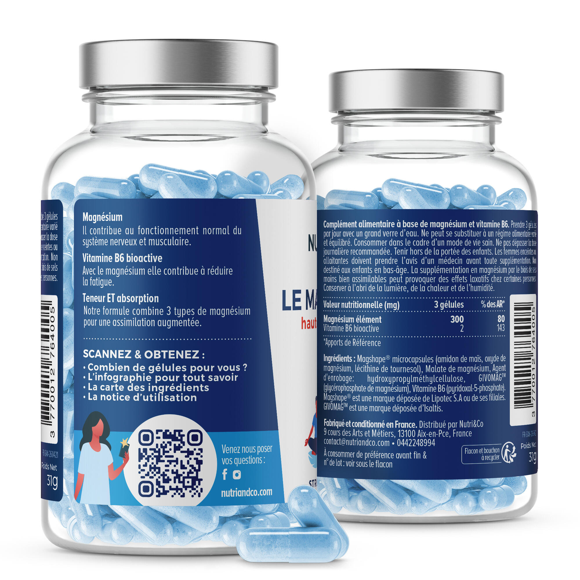 Magnésium + Vit B6 - Tonus et Récupération Musculaire - 60 Gélules 5/5