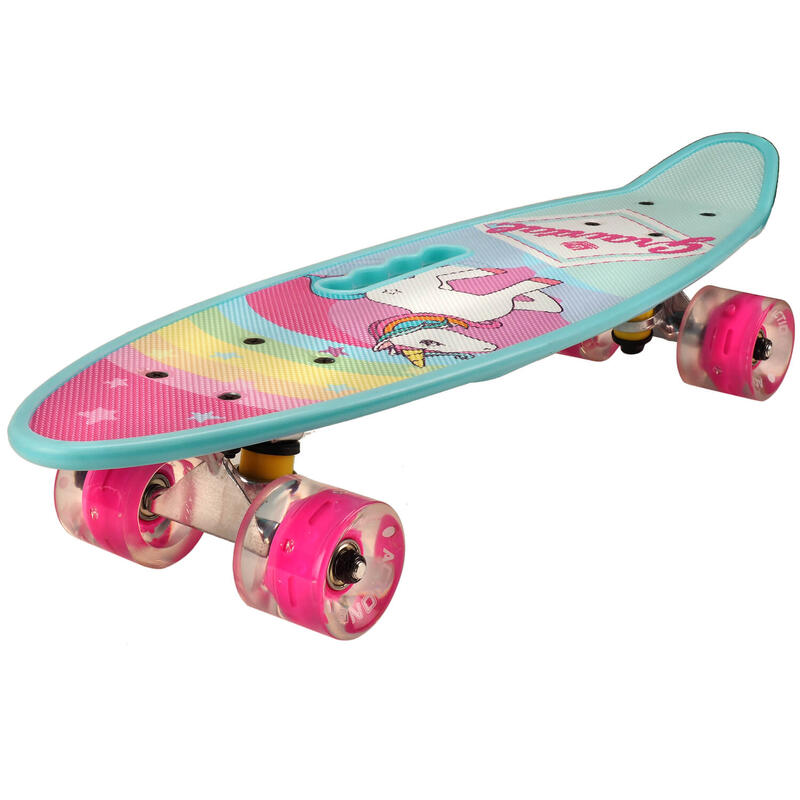 Penny board Portabil ABEC-7, PU, Aluminiu, Unicorn