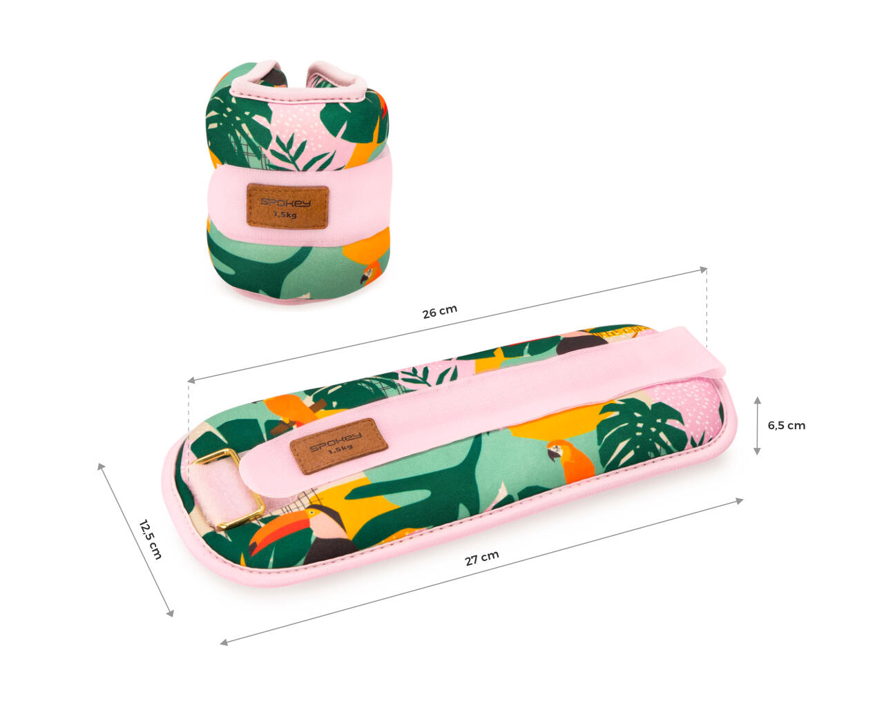 Enkel- en polsgewichten set 2x 1,5kg neopreen veelkleurig HOME JUNGLE 2/7