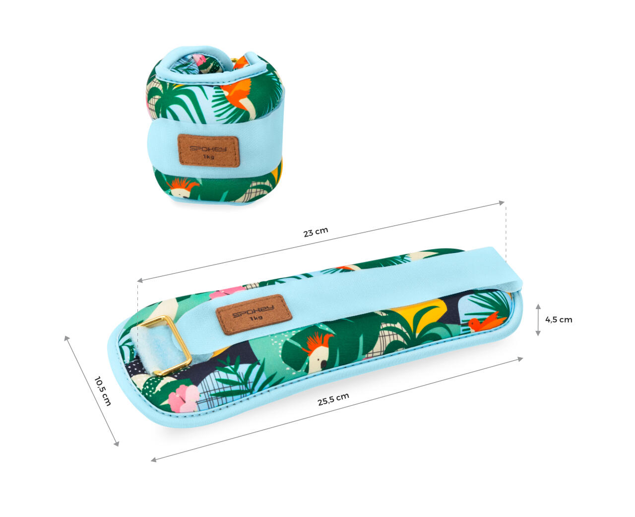 Enkel- en polsgewichten set 2x 1kg neopreen veelkleurig HOME JUNGLE 2/7