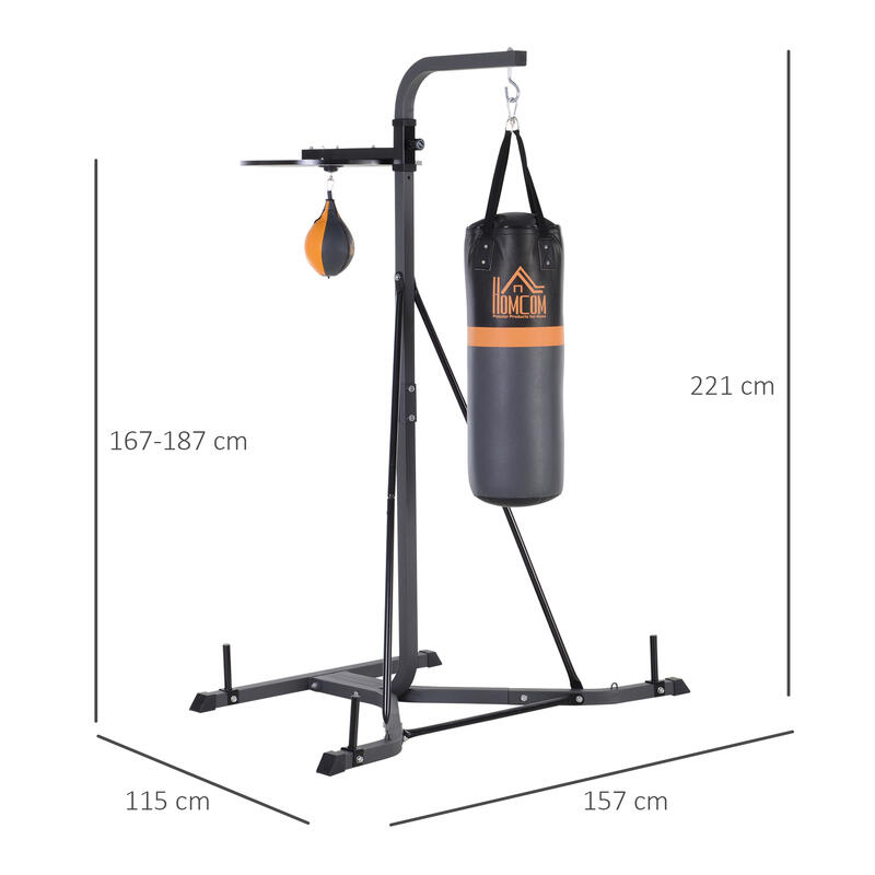 Stație de box HOMCOM cu minge de box, înălțime reglabilă pentru fitness