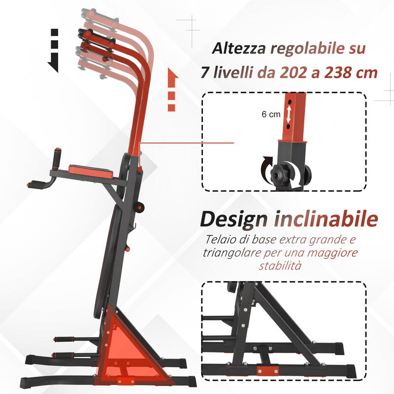 HOMCOM Statie Pliabila Multifunctionala Antrenament Bara de Tractiune