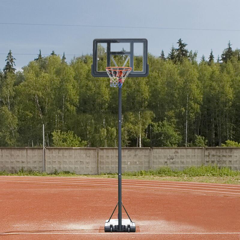 HOMCOM Canestro Basket Altezza Regolabile 231-305cm Base con Ruote