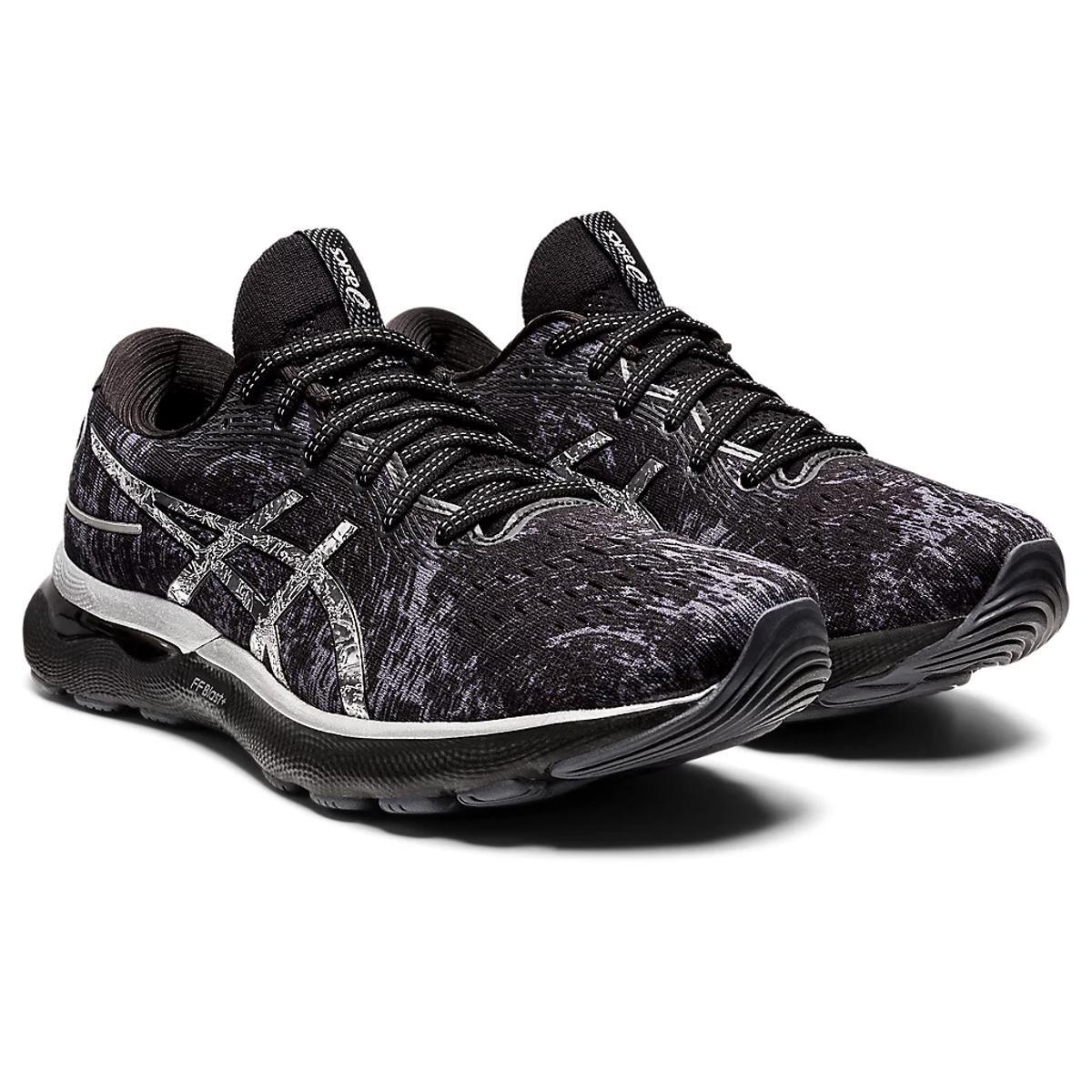 Asics Gel-Nimbus 24 Platinum Mens Black Running Shoes 3/5