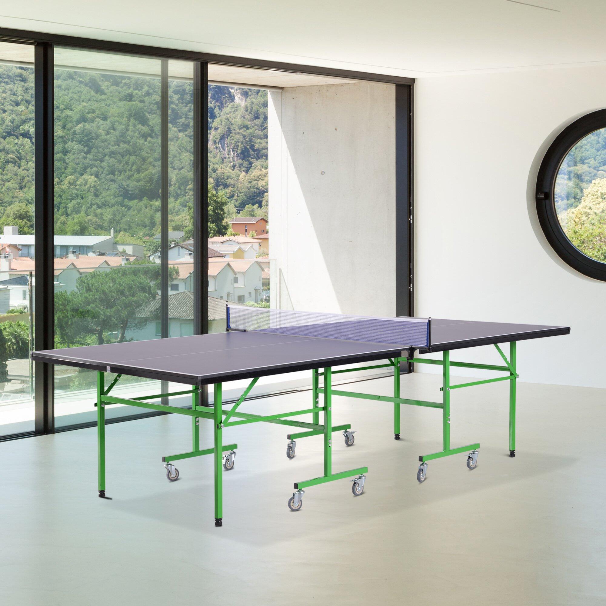 HOMCOM Tavolo da Ping Pong Professionale con Ruote, 152.5x274x76cm 2/7