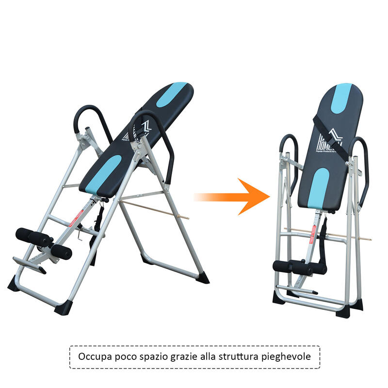 Bancă de inversiune HOMCOM Gravity pentru abdomen, gât și spate