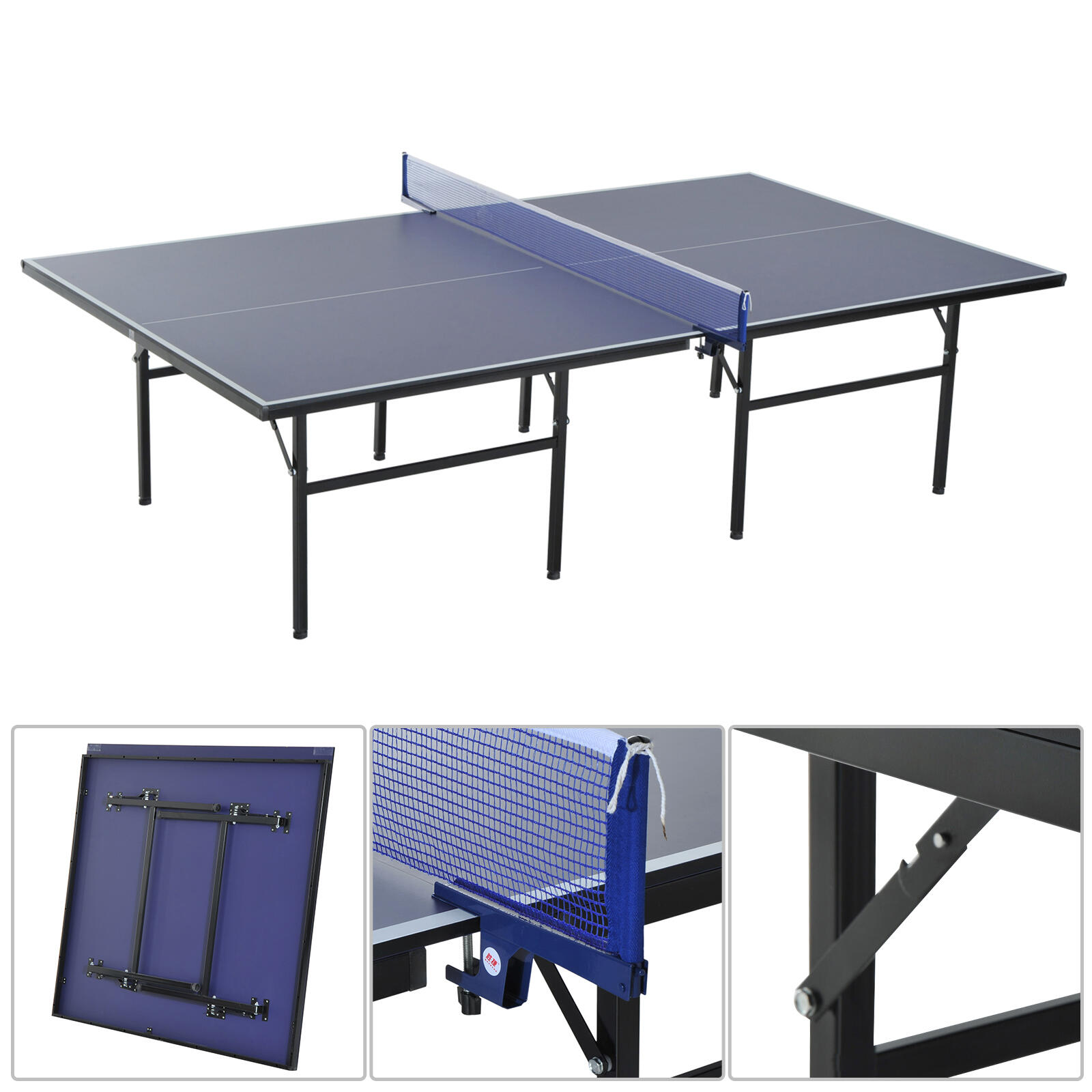 HOMCOM Tavolo Ping Pong Pieghevole in Legno MDF e Acciaio, 152.5x274x76cm 5/8