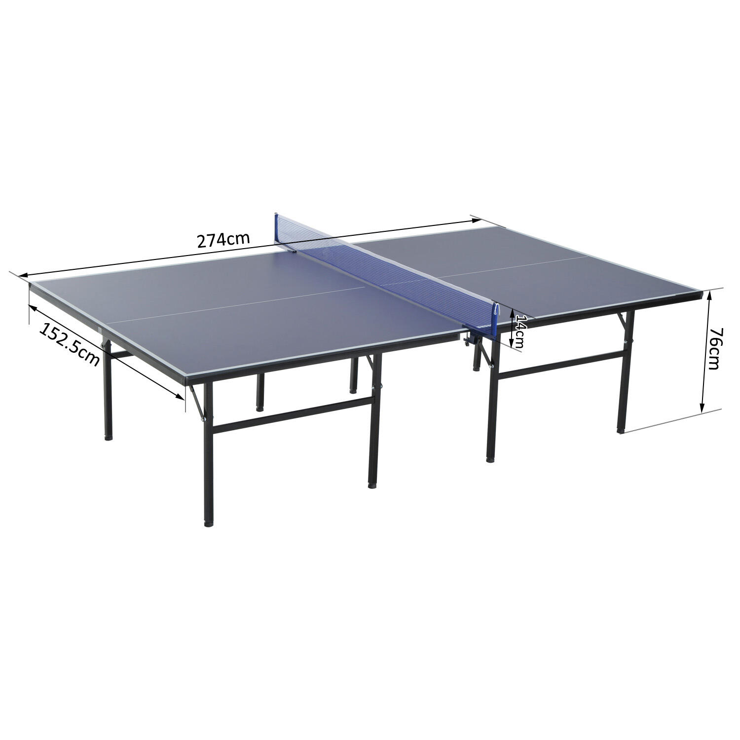 HOMCOM Tavolo Ping Pong Pieghevole in Legno MDF e Acciaio, 152.5x274x76cm 3/8