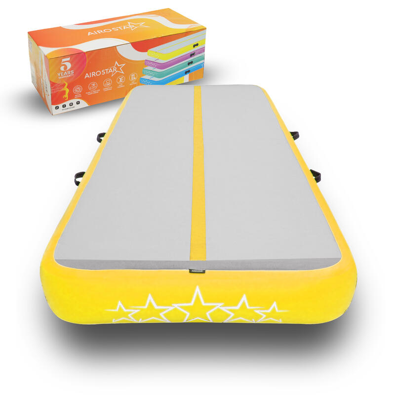 Airtrack PRO STAR Geel 6 Meter by AirTrack Factory - Turnmat - Gymnastiekmat