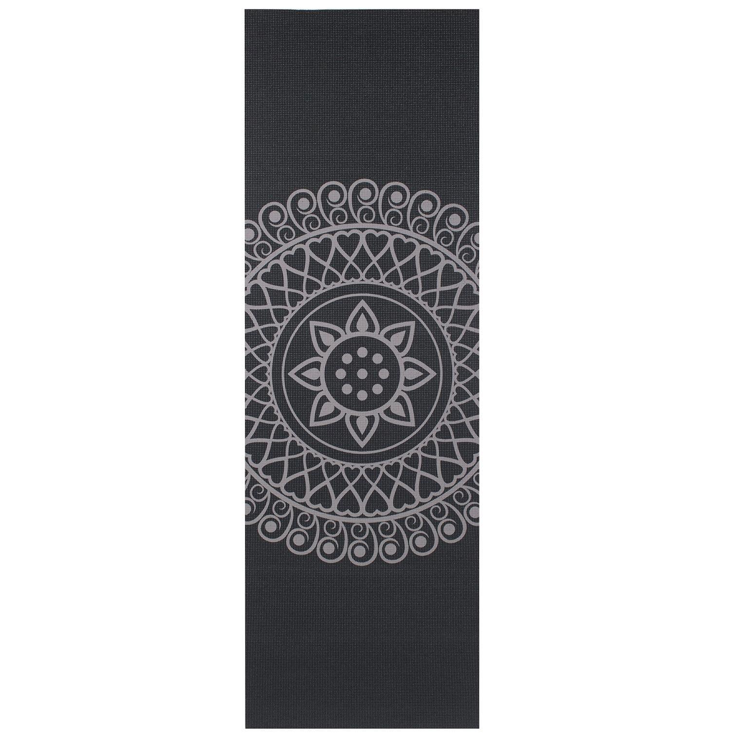 Lotus Yogamat sticky extra dik mandala zwart 1/5